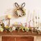16'' Easter Bunny Wreath for Front Door with Light, Pre-lit Spring Rabbit Wreath Decoration with Pastel Speckled Eggs & Berries, Artificial Farmhouse Wall Decor for Holiday Home Indoor